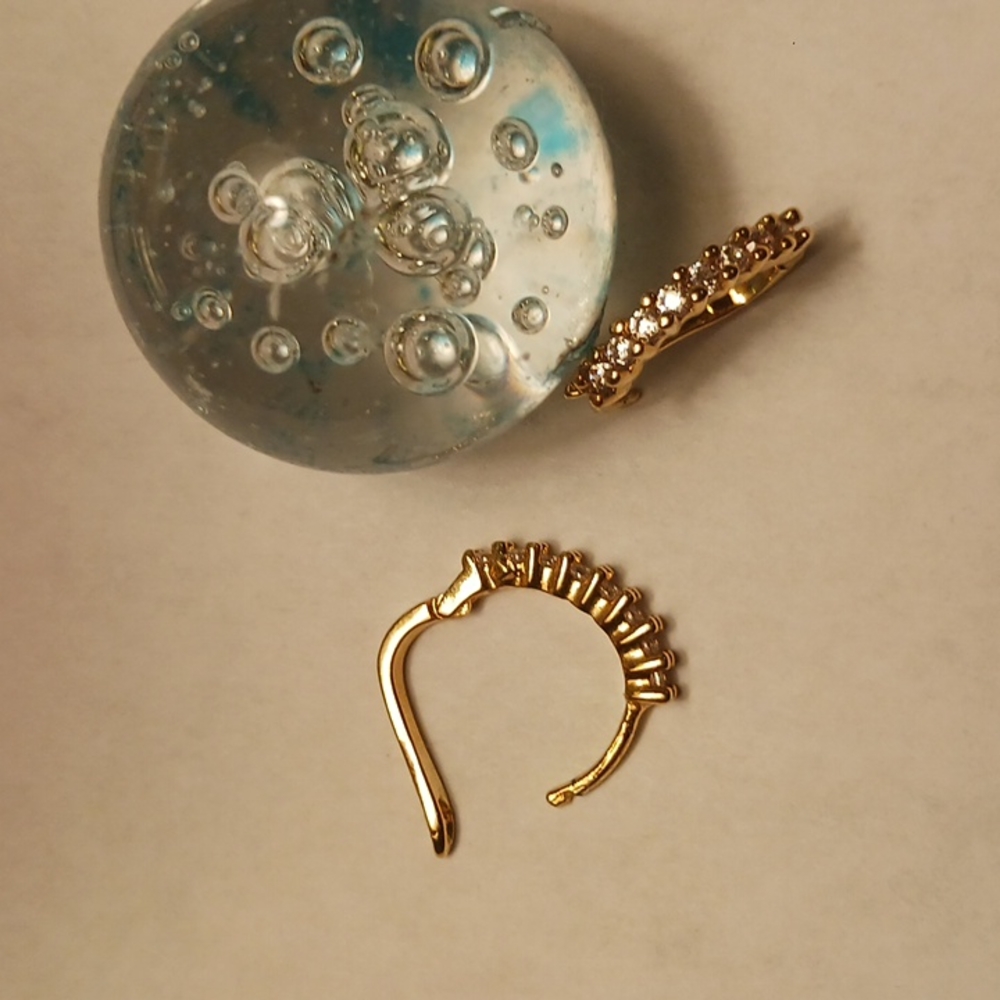 Gold color lever back Crystal EEarrings